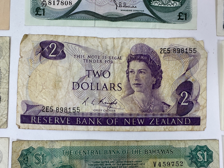 Just Added - (13) Foreign Currency From Canada, Scotland, New Zealand, Bahamas & England [Photo 6]