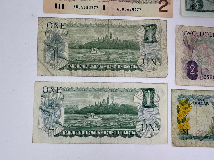 Just Added - (13) Foreign Currency From Canada, Scotland, New Zealand, Bahamas & England [Photo 13]