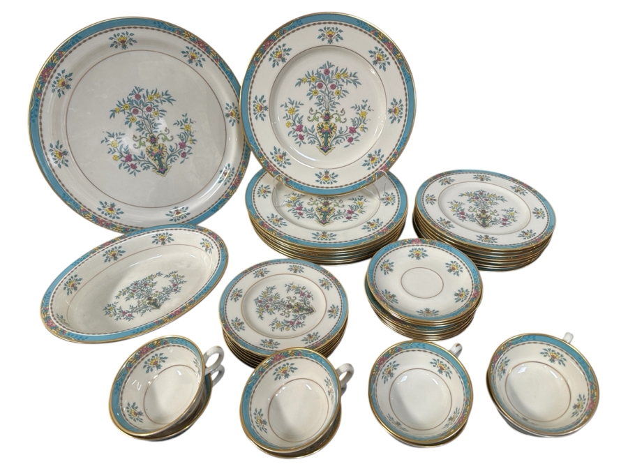 Just Added - Lenox Blue Tree China Service For Approximately 8