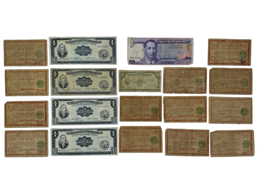 Just Added - (19) Paper Currency From The Philippines