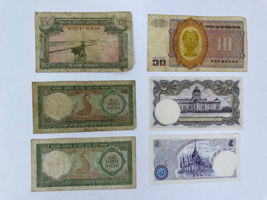 Just Added - (6) Paper Currency From Vietnam, Burma & Thailand [Photo 8]