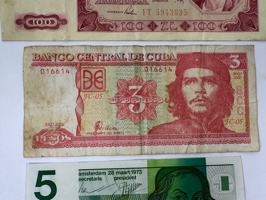 Just Added - (8) Paper Currency From Mexico, Poland, Cuba & Netherlands [Photo 6]