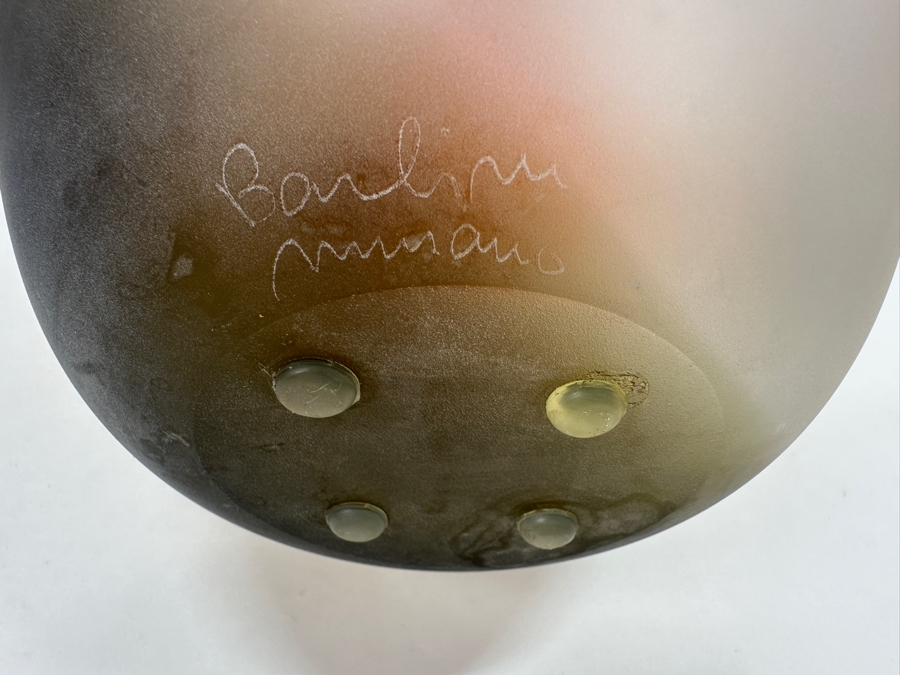 Just Added - 1980s Alfredo Barbini Murano Studio Art Glass Folded Bowl Vase 14'H [Photo 6]