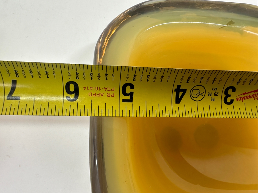 Just Added - Vintage Yellow Murano Glass Dish Ashtray 5.5'W x 2.5'H [Photo 7]