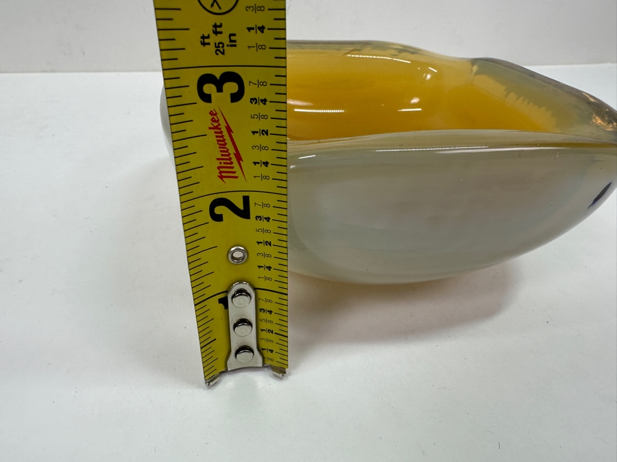 Just Added - Vintage Yellow Murano Glass Dish Ashtray 5.5'W x 2.5'H [Photo 8]