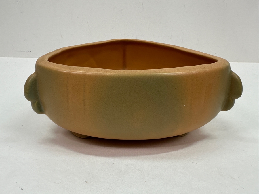 Just Added - Vintage 1940s Weller Wild Rose Jardiniere Triangular Bowl Planter 7'W x 3'H [Photo 3]