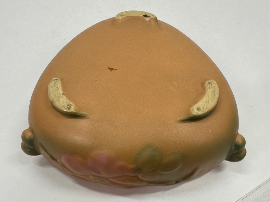Just Added - Vintage 1940s Weller Wild Rose Jardiniere Triangular Bowl Planter 7'W x 3'H [Photo 4]