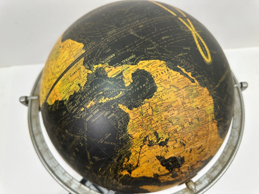 Just Added - 1930's Weber Costello Terrestrial 12' Globe with Atlas Base 14.5'H [Photo 7]