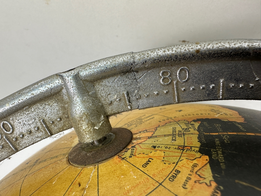 Just Added - 1930's Weber Costello Terrestrial 12' Globe with Atlas Base 14.5'H [Photo 8]