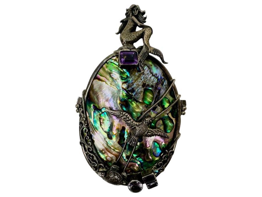 Just Added - Sterling Silver and Abalone Shell Pendant 35g