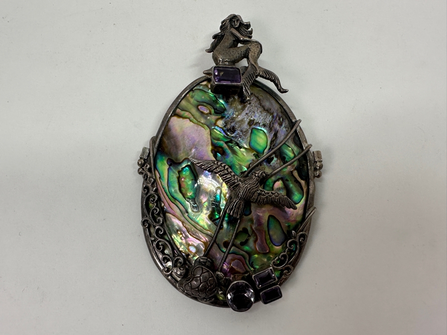 Just Added - Sterling Silver and Abalone Shell Pendant 35g [Photo 6]
