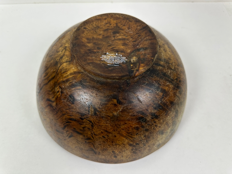 Just Added - Pierre's Pantry Wooden Bowl Made in Thailand 11.5'W x 5'H [Photo 4]