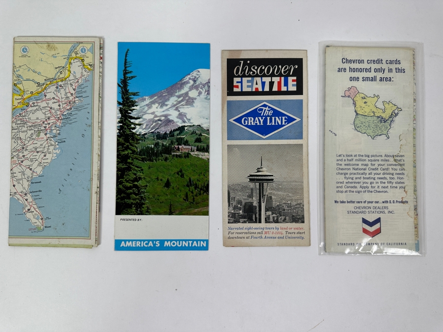 Just Added - (4) Vintage Washington State Seattle Paper Road Maps [Photo 4]
