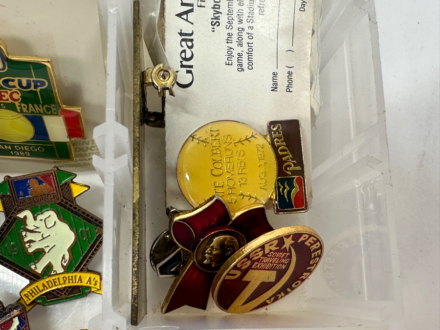 Just Added - Collection Of Pins Including Sports Pins, Liquor Advertising Pins, Russian Pins, Michael Jackson Pin & More - See Photos [Photo 4]