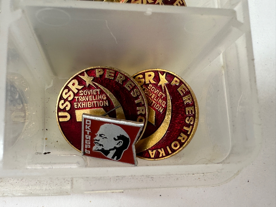 Just Added - Collection Of Pins Including Sports Pins, Liquor Advertising Pins, Russian Pins, Michael Jackson Pin & More - See Photos [Photo 3]