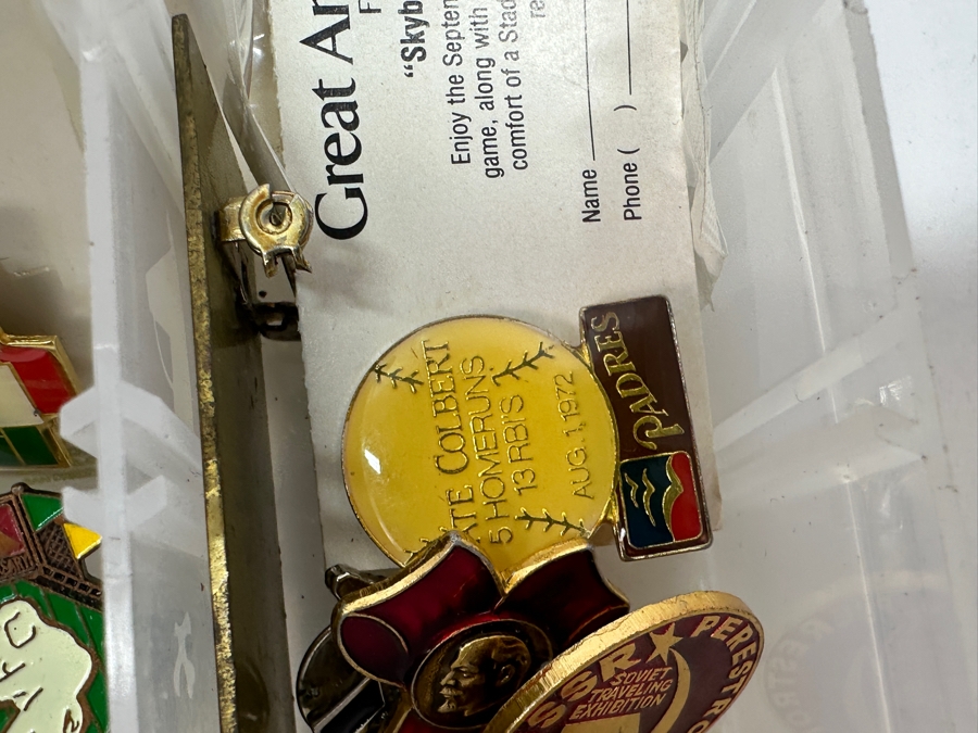 Just Added - Collection Of Pins Including Sports Pins, Liquor Advertising Pins, Russian Pins, Michael Jackson Pin & More - See Photos [Photo 21]