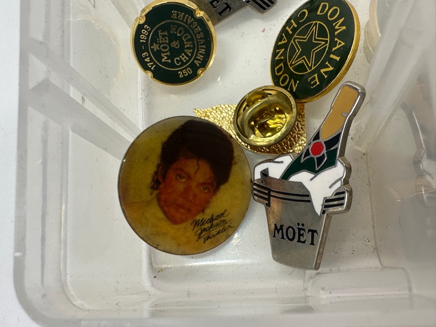 Just Added - Collection Of Pins Including Sports Pins, Liquor Advertising Pins, Russian Pins, Michael Jackson Pin & More - See Photos [Photo 2]