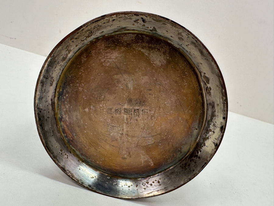 Just Added - Vintage Ornate Silver Plated 4 Compartment Storage Container Lidded Box With Hallmarks Underneath And Intricate Chased Design 3.5W X 3.5H [Photo 6]