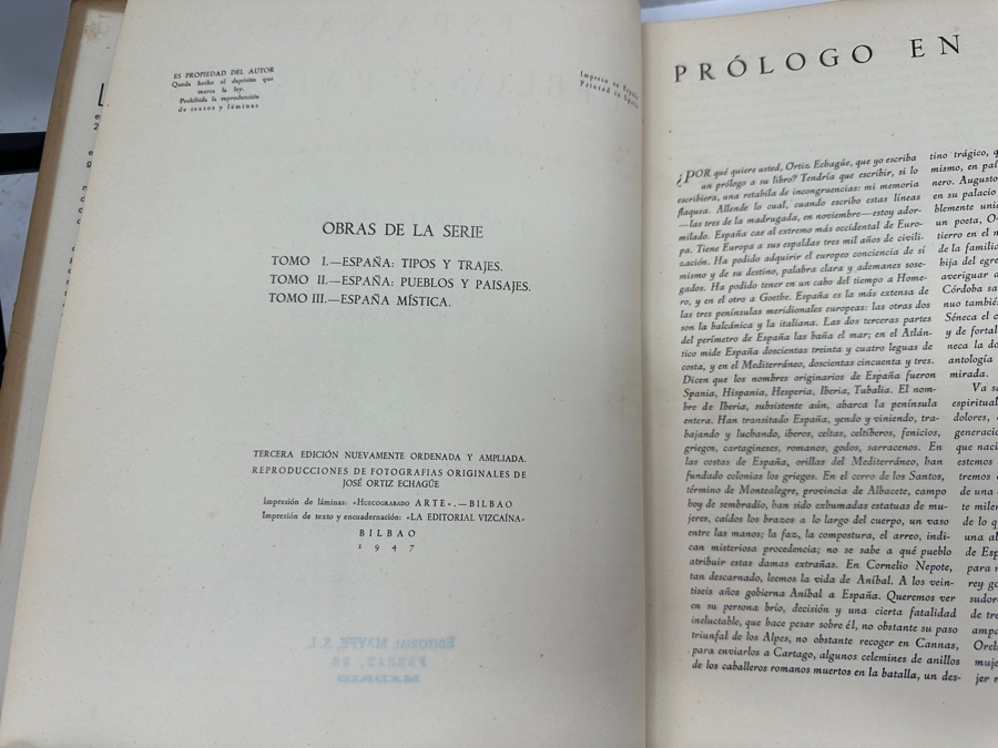 Just Added - Pair Of Vintage 1947 Hardcover Spanish Books: Espana Pueblos Y Paisajes & Espana Mistica By Jose Ortiz Echague [Photo 4]