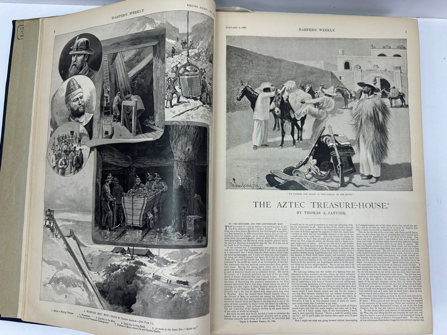 Just Added - Antique 1890 Vol. 34 Harper’s Weekly Hardcover Bound Collection For The Year 1890 [Photo 6]