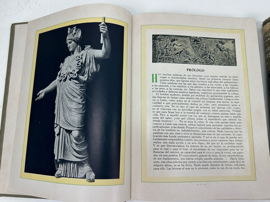Just Added - Vintage 1933 Pair Of Hardcover Books Enciclopedia Grafica De La Cultura Universa (Graphic Encyclopedia Of Universal Culture) Books From Madrid Spain Volumes One And Two [Photo 4]