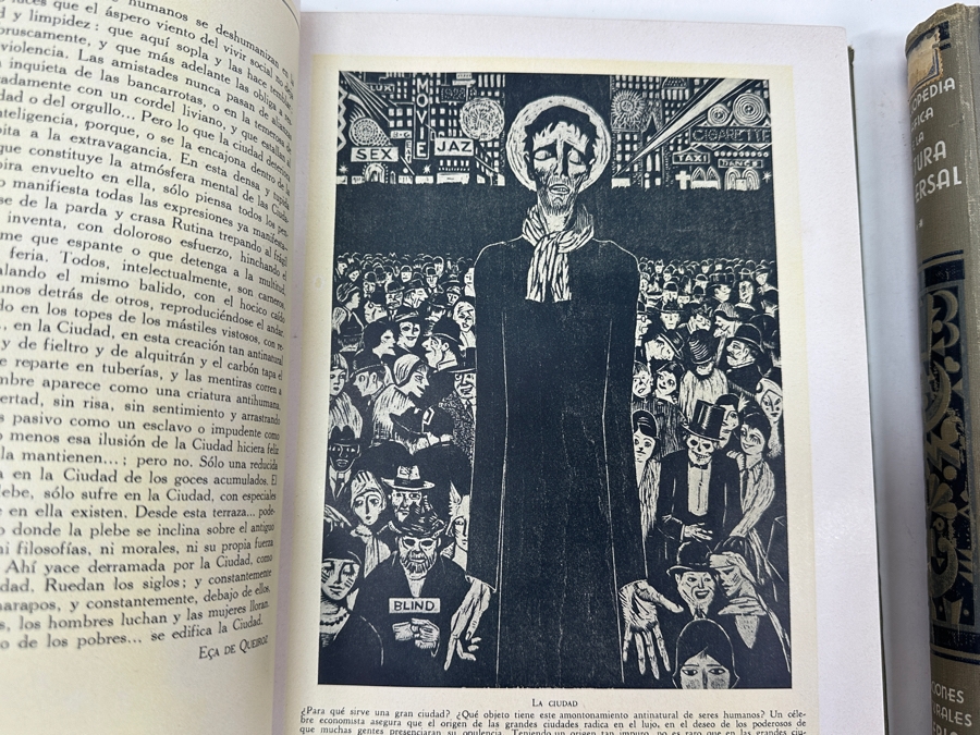 Just Added - Vintage 1933 Pair Of Hardcover Books Enciclopedia Grafica De La Cultura Universa (Graphic Encyclopedia Of Universal Culture) Books From Madrid Spain Volumes One And Two [Photo 7]