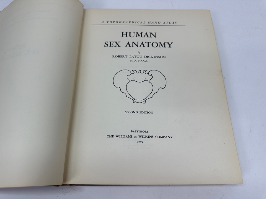 Just Added - Vintage 1949 Second Edition Hardcover Book Human Sex Anatomy By Robert Latou Dickinson A Topographical Hand Atlas [Photo 3]