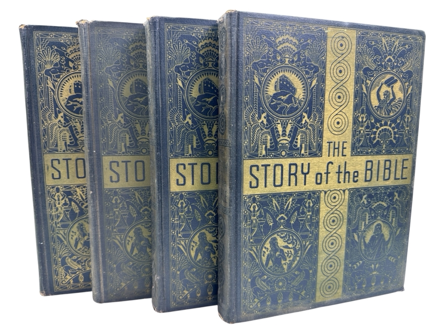 Just Added - Vintage 1940 Four Volume Hardcover Books Set The Story Of The Bible By WM. H. Wise & Co. New York