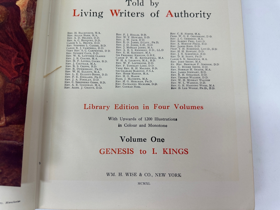 Just Added - Vintage 1940 Four Volume Hardcover Books Set The Story Of The Bible By WM. H. Wise & Co. New York [Photo 3]