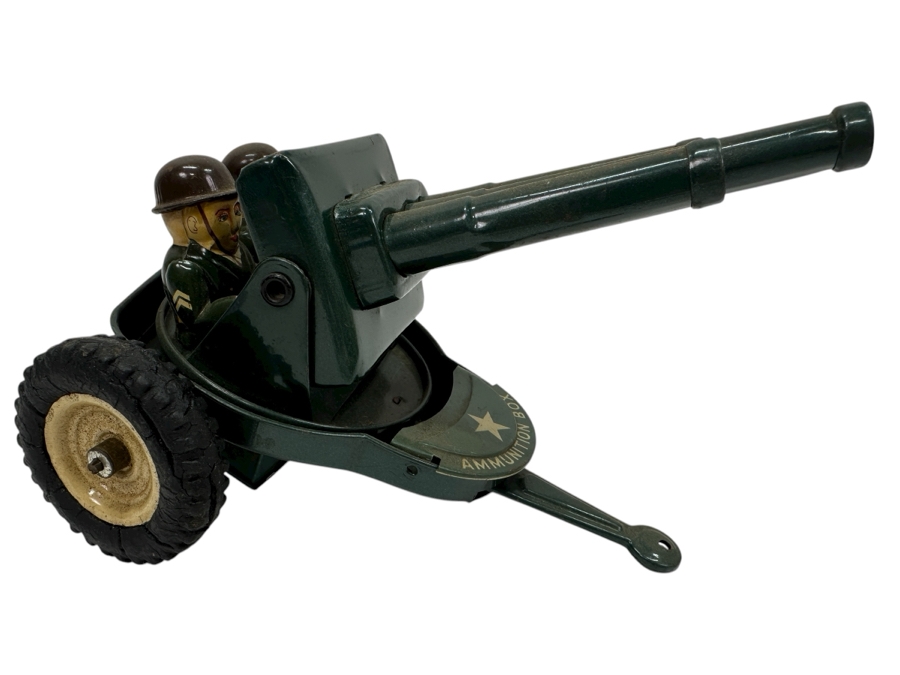 Just Added - Vintage Japanese Anti-Aircraft Gun Trailer Tin Toy