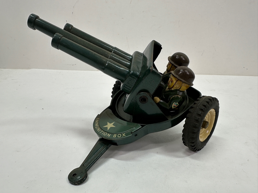 Just Added - Vintage Japanese Anti-Aircraft Gun Trailer Tin Toy [Photo 5]