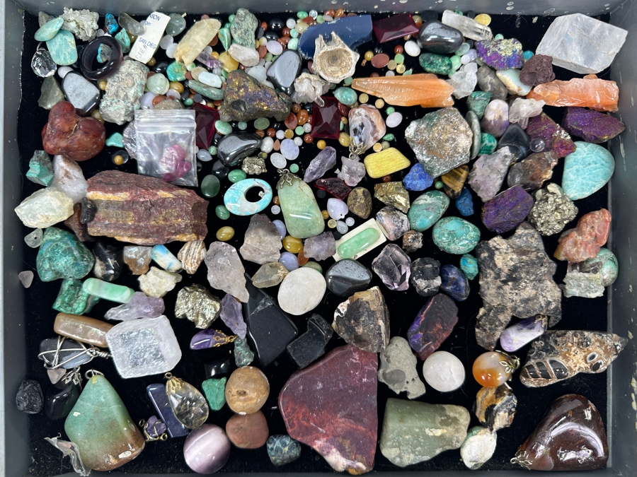 Just Added - Collection Of Polished Stones, Fossils & Jewelry - See Photos