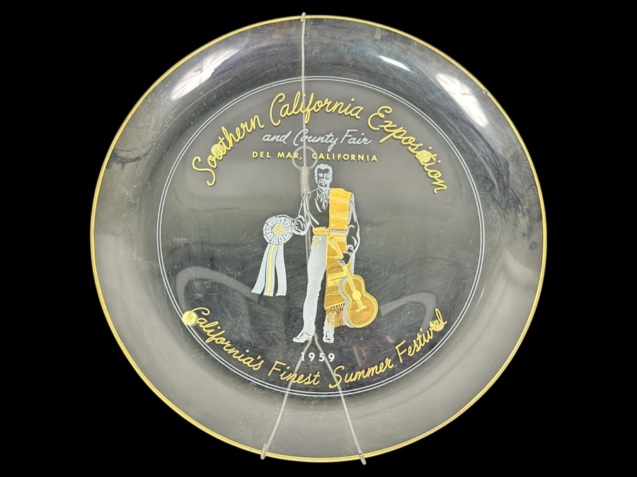 Just Added - Vintage 1959 Southern California Exposition And County Fair Del Mar, California Glass Plate 12”W