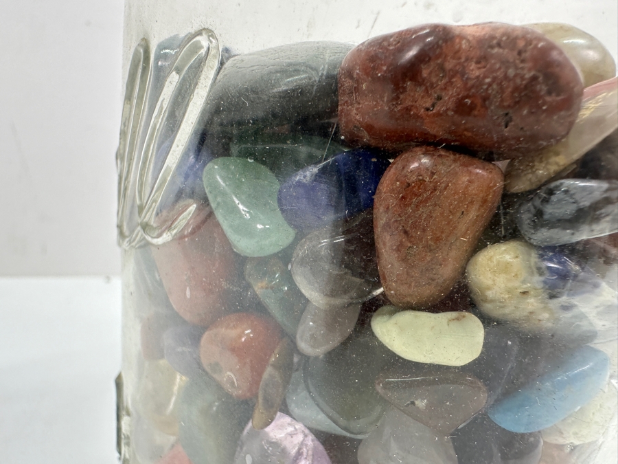 Just Added - Glass Ball Jar Filled With Polished Stones 7'H - See Photos [Photo 11]