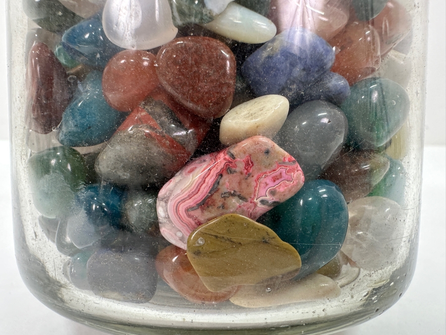 Just Added - Glass Ball Jar Filled With Polished Stones 7'H - See Photos [Photo 6]