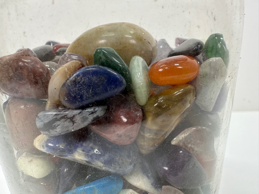 Just Added - Glass Ball Jar Filled With Polished Stones 7'H - See Photos [Photo 10]