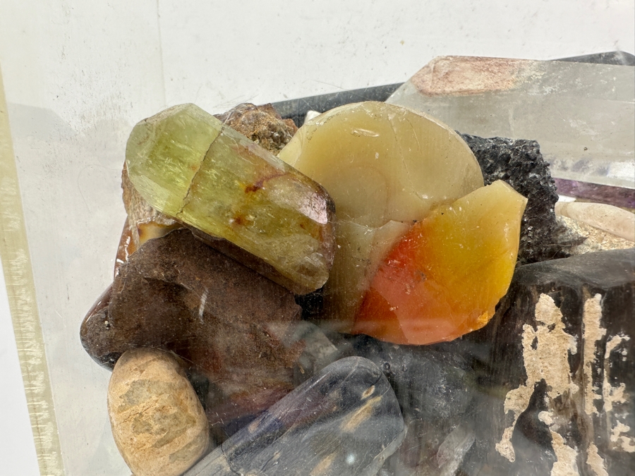 Just Added - Large Acrylic Jar Filled With Various Stones, Crystals & Fossils 8W X 5D X 13H Weighs 23.2lbs - See Photos [Photo 17]