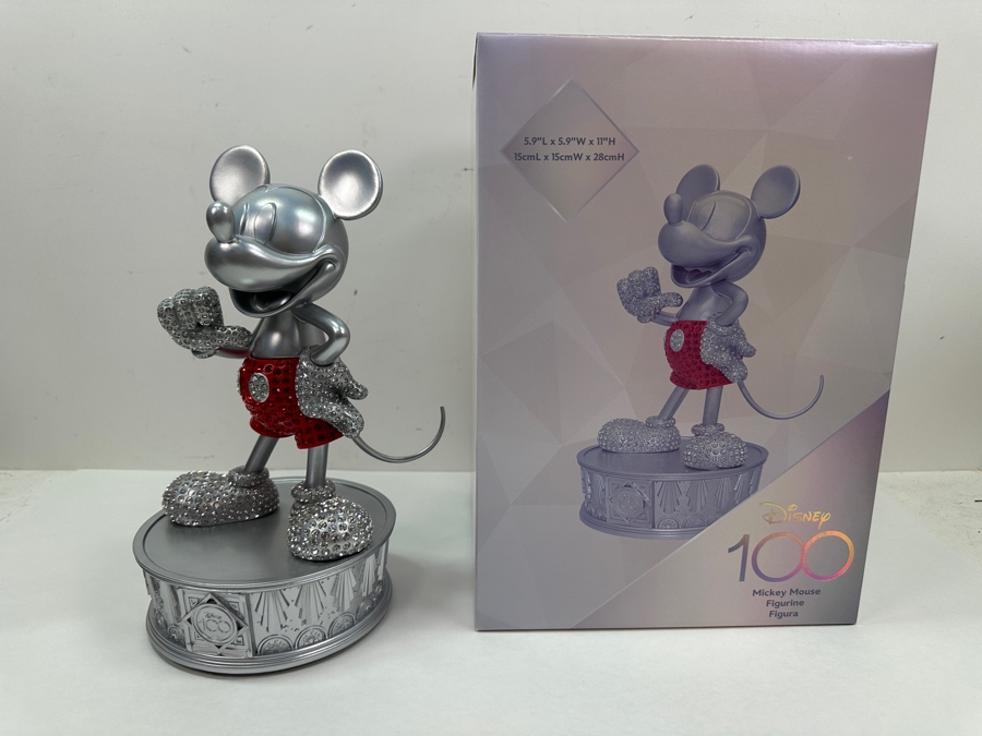 Disney 100 Years Of Wonder Mickey Mouse Limited Release Rhinestone Crystal Figurine 11'H With Original Box [Photo 2]