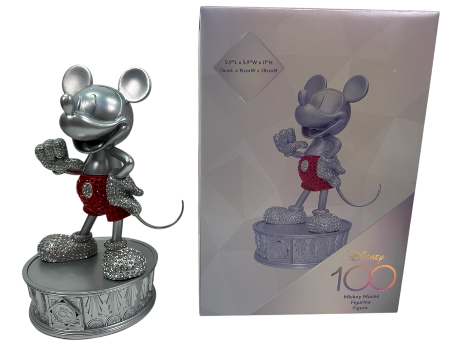 Disney 100 Years Of Wonder Mickey Mouse Limited Release Rhinestone Crystal Figurine 11'H With Original Box