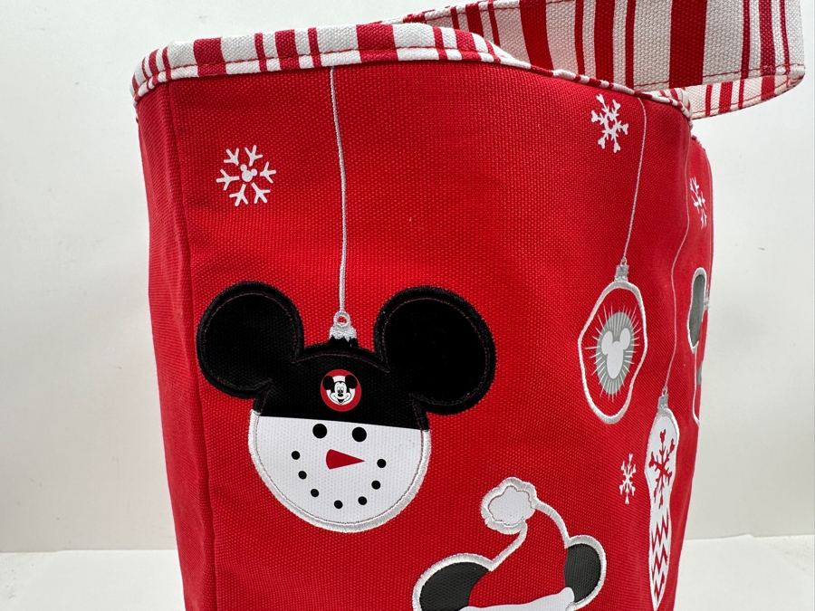 Disney Parks Disneyland Resorts Holiday Ornaments Mickey Mouse Red And White Large Canvas Tote Bag Limited Release [Photo 4]