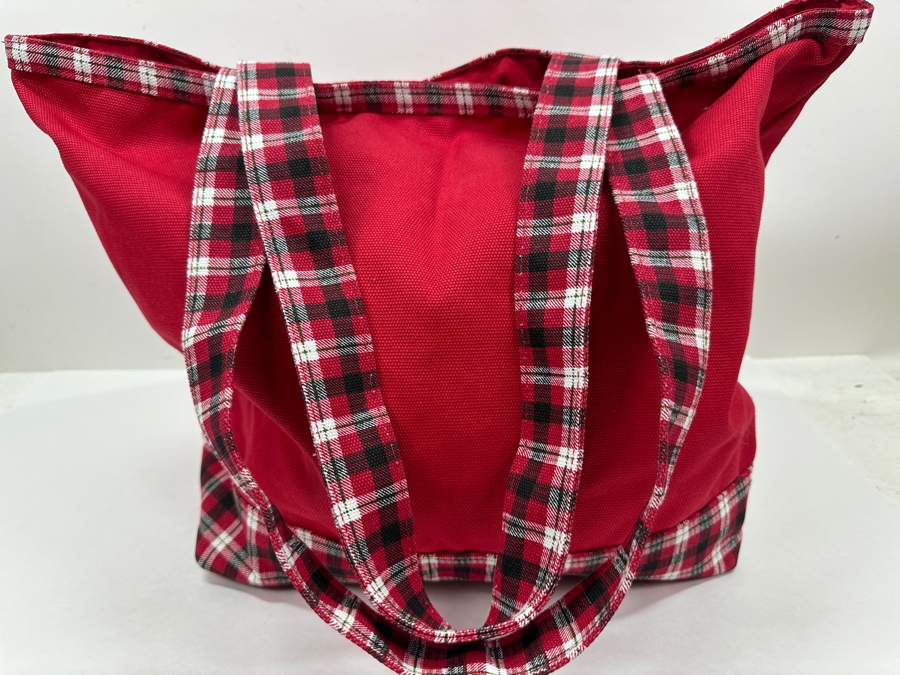 Disney Parks Disneyland Resorts Merry & Bright Mickey Mouse Red And White Large Canvas Tote Bag Limited Release [Photo 4]