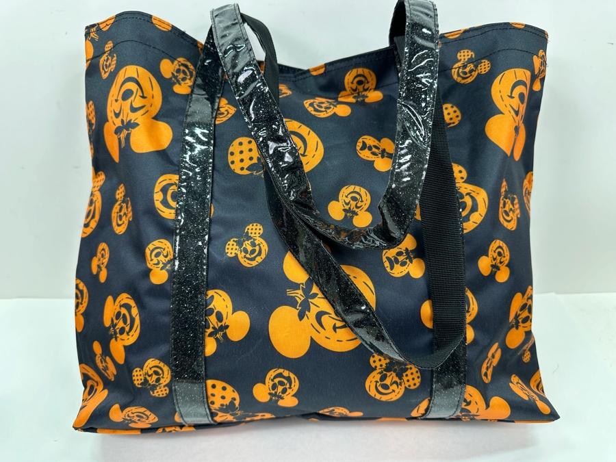 Disney Parks Halloween Mickey And Minnie Mouse Jack-O'-Lantern Tote Bag [Photo 3]