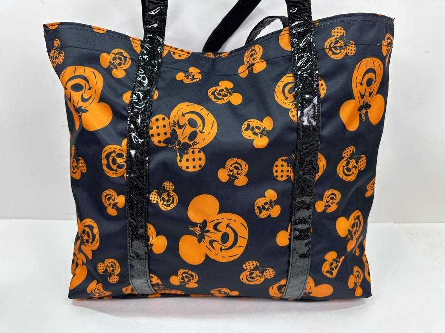 Disney Parks Halloween Mickey And Minnie Mouse Jack-O'-Lantern Tote Bag [Photo 2]