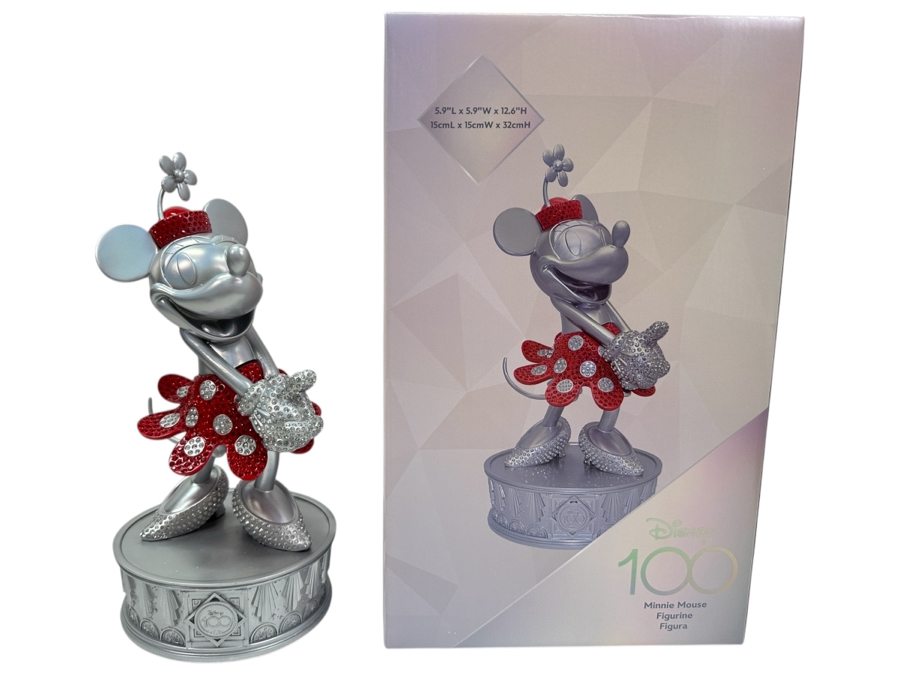 Disney 100 Years Of Wonder Minnie Mouse Limited Release Rhinestone Crystal Figurine 12'H With Original Box