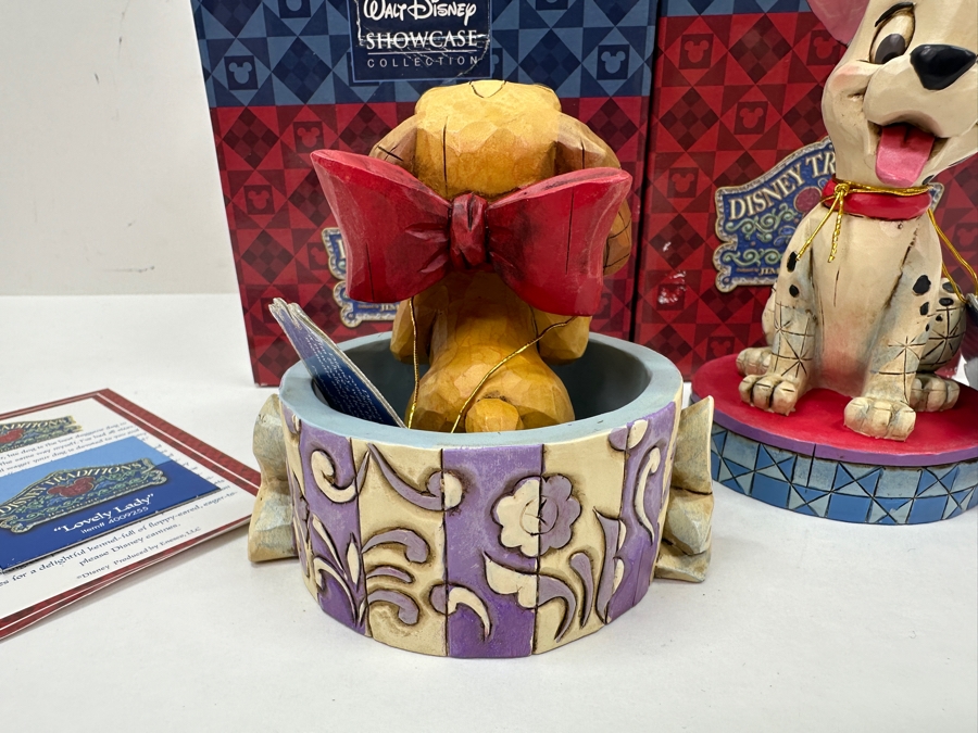 Walt Disney Showcase Lady 'Lovely Lady' From Walt Disney's Lady And The Tramp Figurine 4'H And Lucky 'Happy Go Lucky' From Walt Disney's 101 Dalmatians Figurine 5'H With Original Boxes Disney Traditions By Jim Shore Enesco [Photo 4]