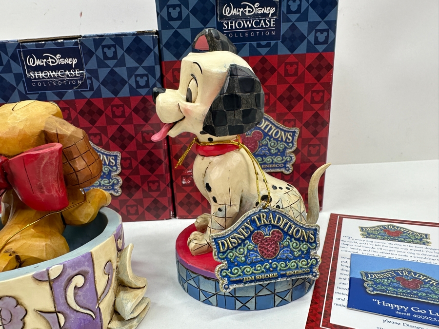 Walt Disney Showcase Lady 'Lovely Lady' From Walt Disney's Lady And The Tramp Figurine 4'H And Lucky 'Happy Go Lucky' From Walt Disney's 101 Dalmatians Figurine 5'H With Original Boxes Disney Traditions By Jim Shore Enesco [Photo 5]