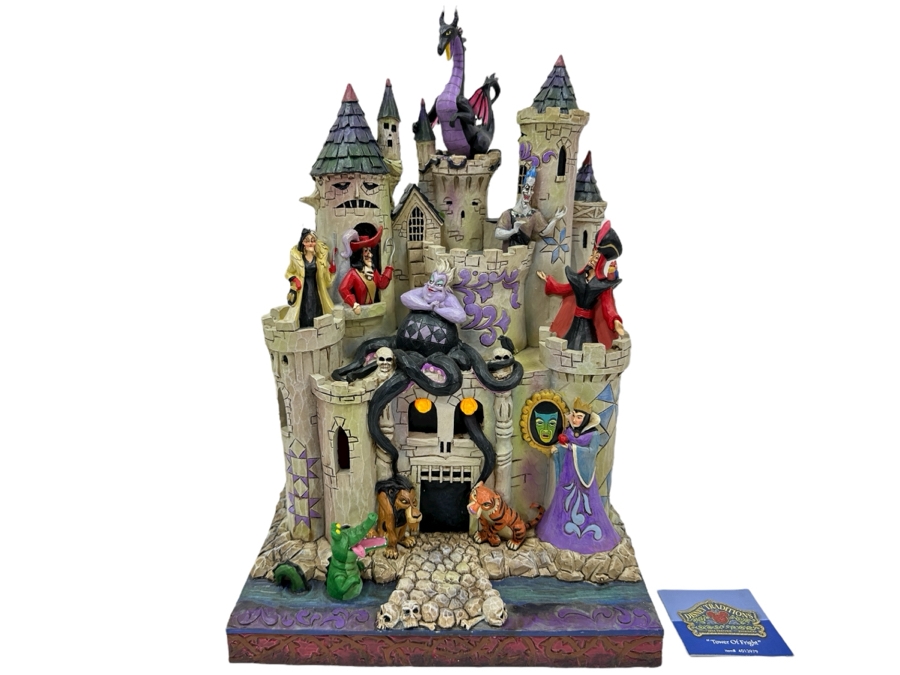 Walt Disney Showcase Collection Tower Of Fright Figurine Featuring Disney Villains With Original Box Disney Traditions By Jim Shore Enesco No. 4013979 Battery Powered Working 12'H