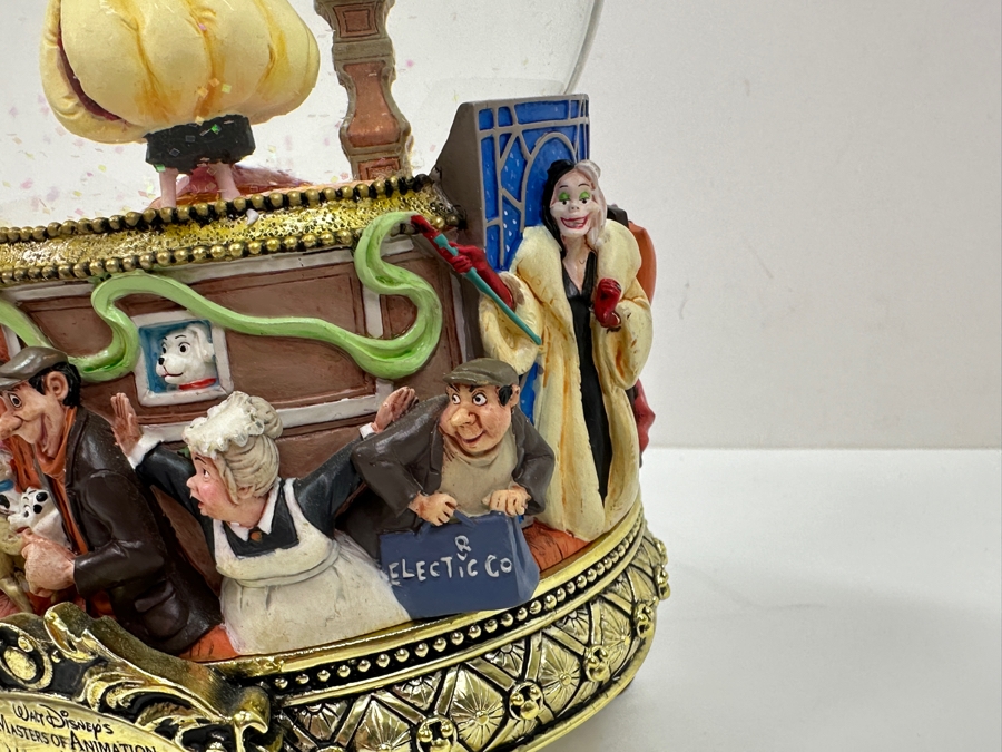 Walt Disney's Masters Of Animation Marc Davis 101 Dalmatians Musical Snow Globe Featuring Cruella De Vil With Original Box 9H [Photo 7]