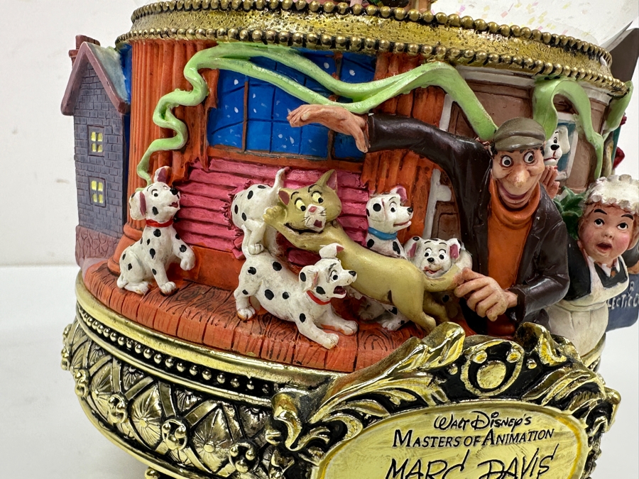 Walt Disney's Masters Of Animation Marc Davis 101 Dalmatians Musical Snow Globe Featuring Cruella De Vil With Original Box 9H [Photo 5]
