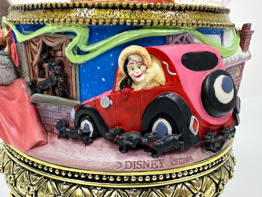 Walt Disney's Masters Of Animation Marc Davis 101 Dalmatians Musical Snow Globe Featuring Cruella De Vil With Original Box 9H [Photo 11]